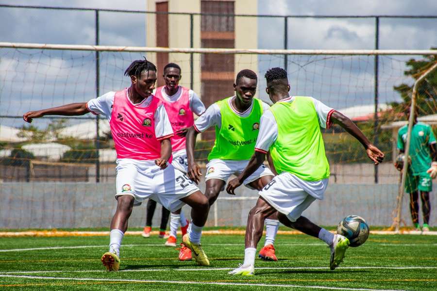 Jayden Nzoka Nzau training with the Kenya U20 team