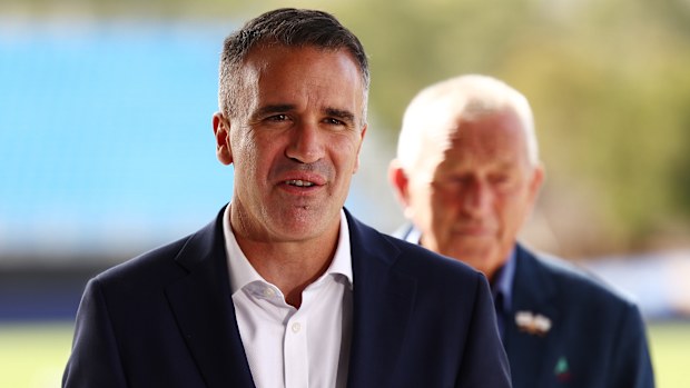 Premier of South Australia, Peter Malinauskas speaks to media during a media call ahead of the first ever AFL game at Barossa Park.