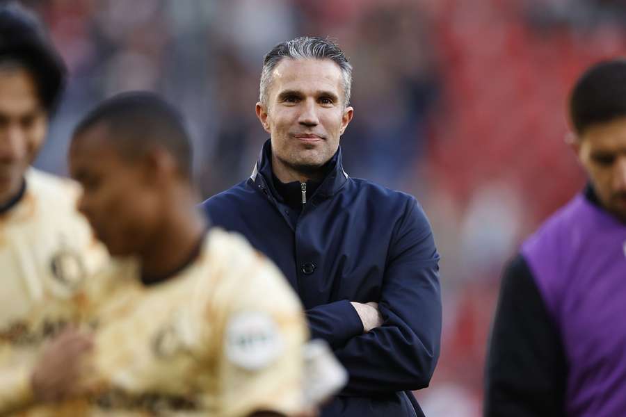 Feyenoord manager Robin van Persie looks on proudly after clinching the win against AZ