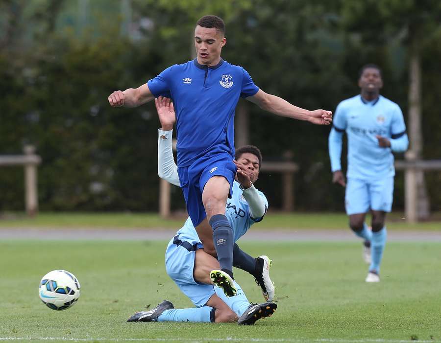 Robinson playing against Man City's U18s in 2015