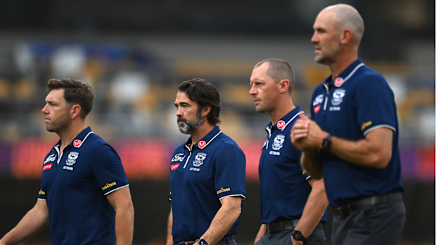 Chris Scott and Geelong's coaching staff during Gather Round