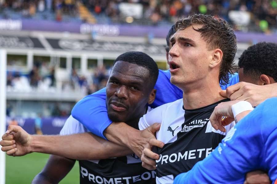 Pellegrino celebrates his goal