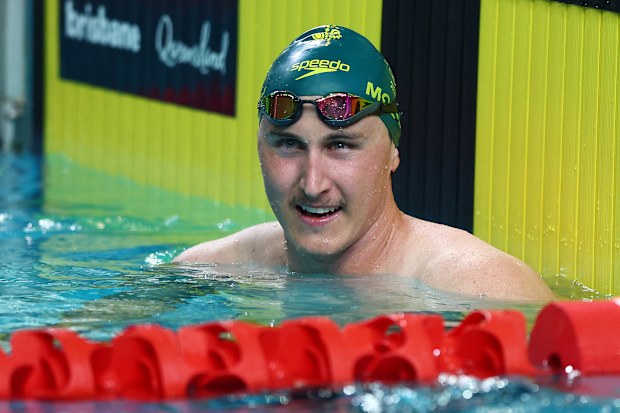 Cameron McEvoy after winning the 50m freestyle at the 2025 Australian swimming championships.