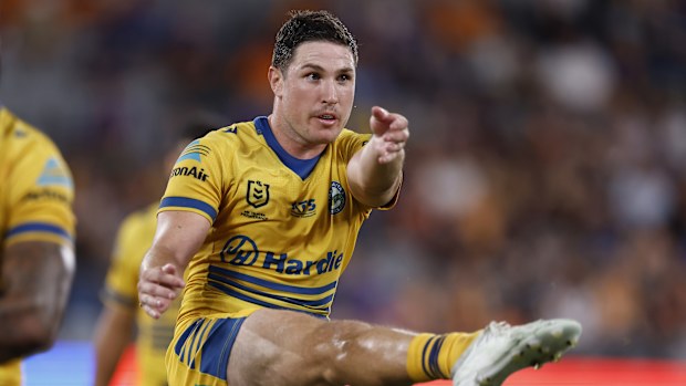 Mitchell Moses of the Eels in action.