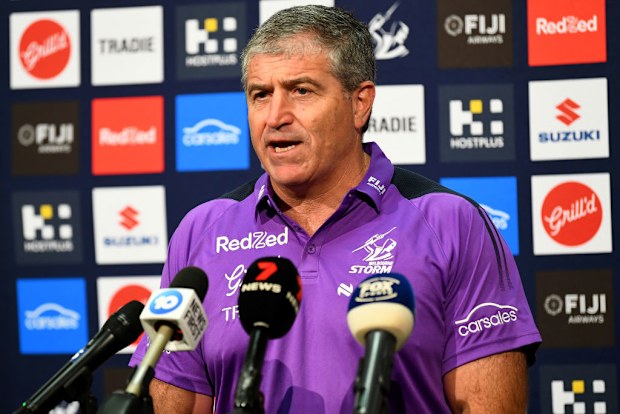 Melbourne Storm General Manager Football, Frank Ponissi speaks to the media.