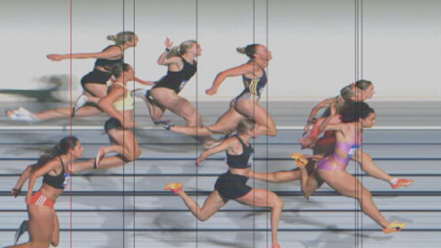 The incredible photo finish involving Torrie Lewis, Leah O'Brien and Bree Rizzo.