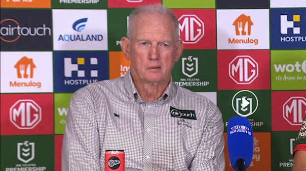 Wayne Bennett and Cody Walker address the media following their round-seven defeat to the Bulldogs.