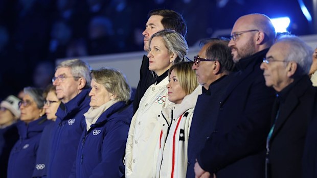 International Olympic Committee IOC President Kirsty Coventry attends the closing ceremony of the Milan-Cortina 2026 Olympic Winter Games.