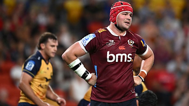 Harry Wilson of the Reds reacts after a Force try.