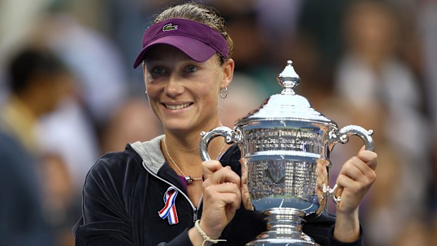 Sam Stosur celebrates winning the 2011 US Open.