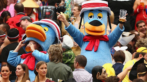 Fans at the 2013 Hong Kong Sevens at Hong Kong Stadium.