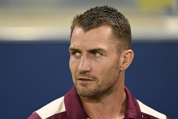 TOWNSVILLE, AUSTRALIA - APRIL 16: Interim Sea Eagles coach Kieran Foran observes prior to the round seven NRL match between North Queensland Cowboys and Manly Sea Eagles at Qld Country Bank Stadium, on April 16, 2026, in Townsville, Australia. (Photo by Ian Hitchcock/Getty Images)