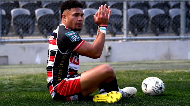 Josh Gray of Counties Manukau celebrates after scoring a try.