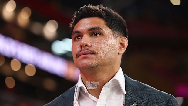 Noah Lolesio of the Wallabies looks on prior to game one.