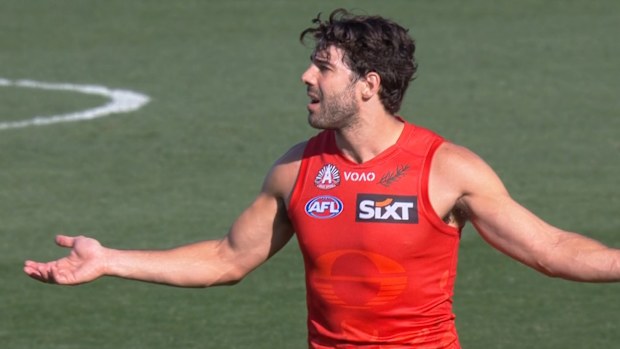 Christian Petracca reacts in disbelief.