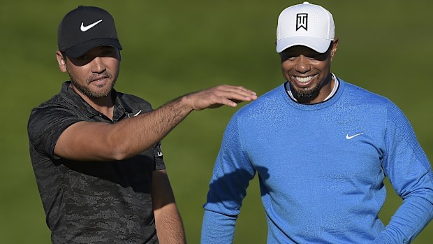 Jason Day and Tiger Woods in 2017.
