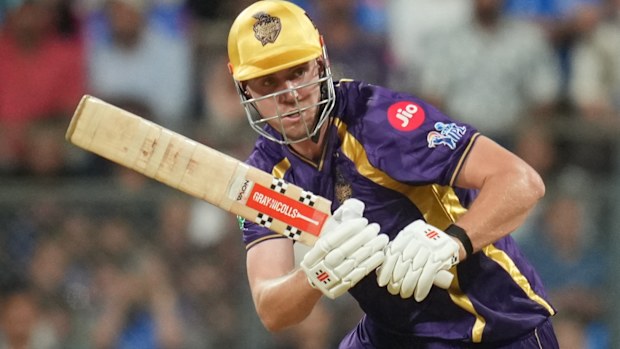 Cameron Green of Kolkata Knight Riders plays a shot in the Indian Premier League.