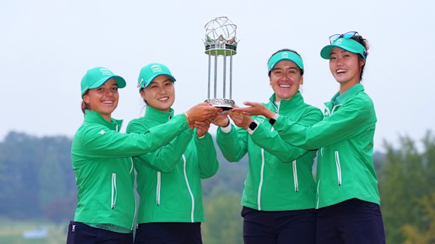 Stephanie Kyriacou, Minjee Lee, Hannah Green and Grace Kim from the Australian Team.