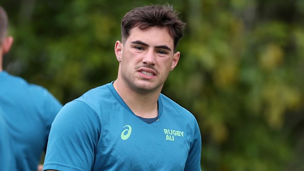 Zach Fittler of Australia warming up at FMG Stadium Waikato.