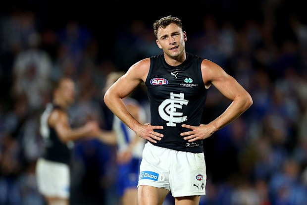 Will Hayward reacts after a Carlton loss.