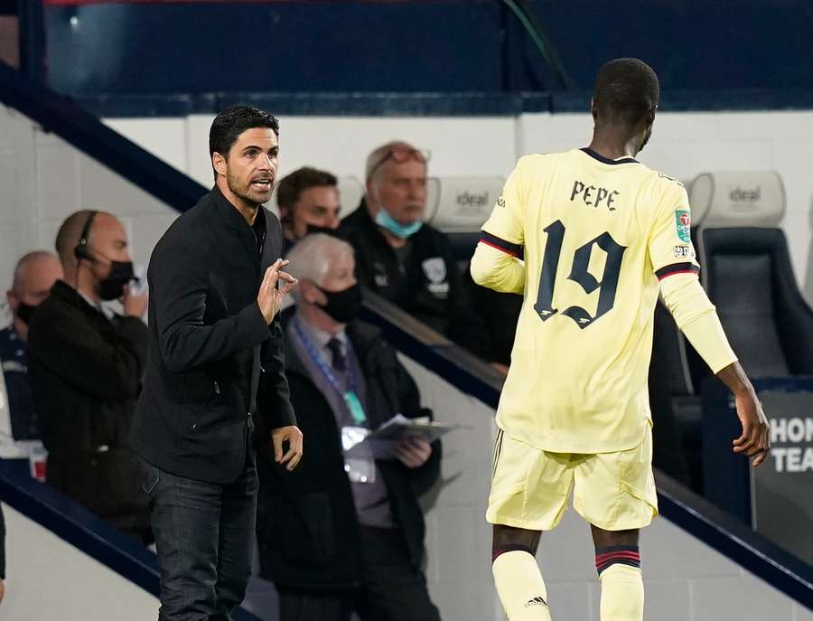Nicolas Pepe spent three seasons under Mikel Arteta at Arsenal