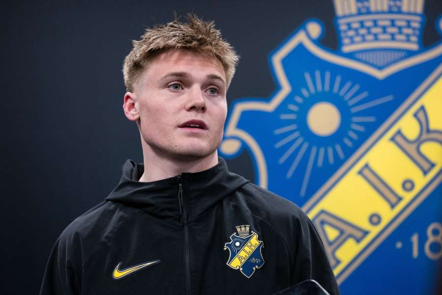 Erik Flataker addressing the media post-match