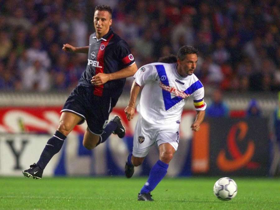 Roberto Baggio in action for Brescia
