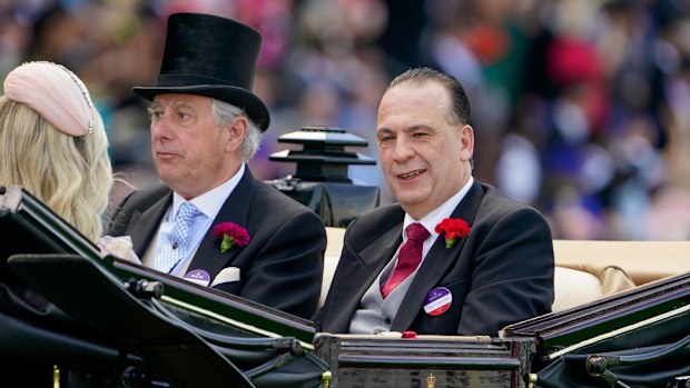 Peter V'landys travels down the course in the royal procession during Royal Ascot.