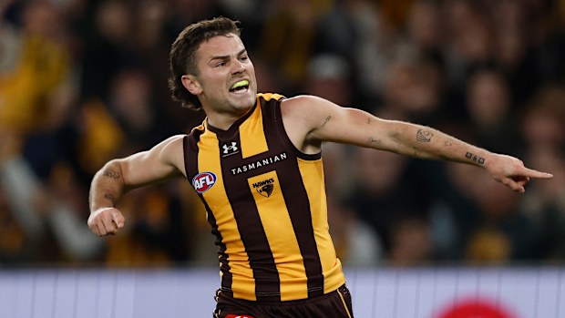 Nick Watson celebrates a goal.