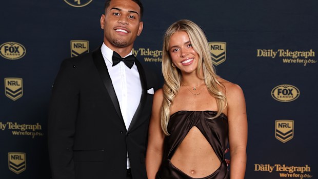 Indie Bostock of the St George Illawarra Dragons arrives at the 2025 Dally M Awards in Sydney, Australia.