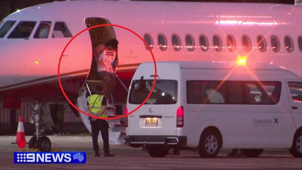 Jarome Luai sneaks back into Sydney on a private jet.