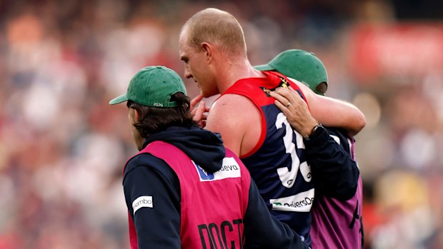 Harrison Petty leaving the field.