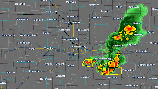A tornado alert is in effect for Kansas City.